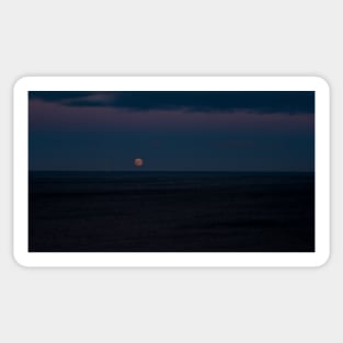 Full Moon Rising Over The North Sea Sticker